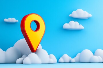 Poster - Map icon with pin gps vector flat and location marker pointer place in isometric design, concept of road trip direction position symbol, travel destination trip point, city street navigator