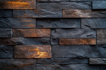 Aufkleber - Dark gray and brown stone wall texture.