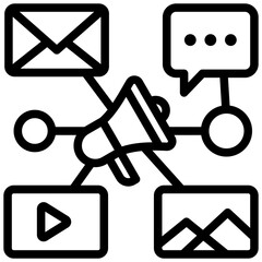 Poster - Promotions Through Channel Outline Icon