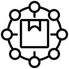 Poster - Logistics Network Outline Icon