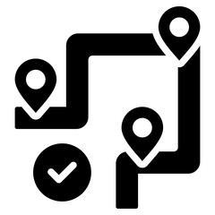 Poster - Route Optimization Solid Black Icon