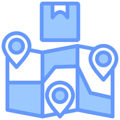 Poster - Shipping Coordination Lineal Blue Icon