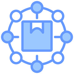Poster - Logistics Network Lineal Blue Icon