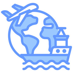 Poster - Global Logistics Lineal Blue Icon
