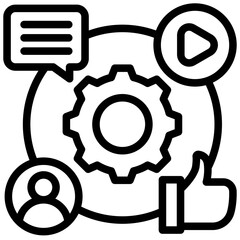 Poster - Social Media Management Outline Icon