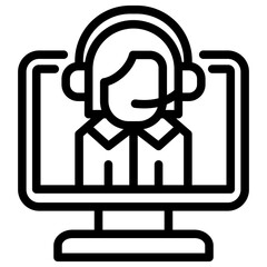 Poster - Virtual Assistant Outline Icon