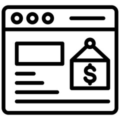 Poster - Renting Out Space For Ads Outline Icon