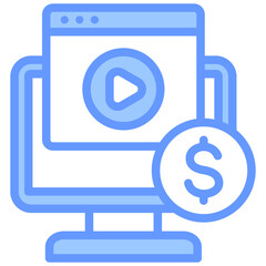 Poster - Content Monetization Lineal Blue Icon