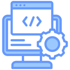 Poster - Web Development Lineal Blue Icon