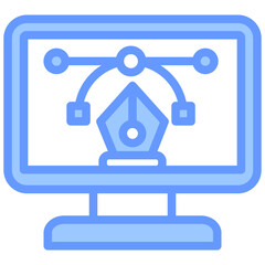Poster - Graphic Design Lineal Blue Icon