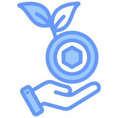 Poster - Cryptocurrency Investment Lineal Blue Icon