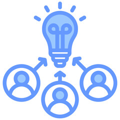 Poster - Crowdsourcing Lineal Blue Icon