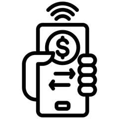 Poster - Electronic Funds Transfer Outline Icon