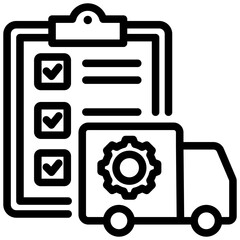 Poster - Order Delivery Management Outline Icon