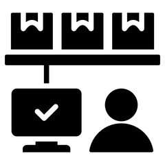 Poster - Stock Level Monitoring Solid Black Icon