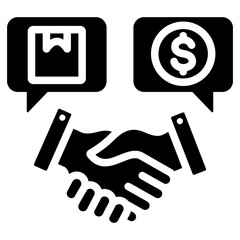 Poster - Procurement Negotiation Solid Black Icon