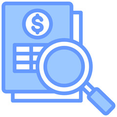 Poster - Cost Analysis Lineal Blue Icon
