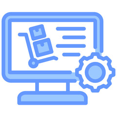 Sticker - Procurement Software Lineal Blue Icon