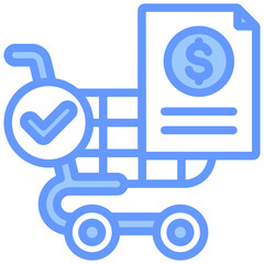 Poster - Purchasing Agreement Lineal Blue Icon