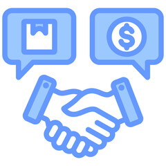 Poster - Procurement Negotiation Lineal Blue Icon