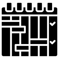 Poster - Project Scheduling Solid Black Icon
