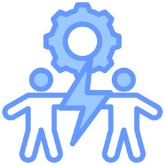 Poster - Conflict Management Lineal Blue Icon