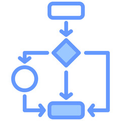 Poster - Process Mapping Lineal Blue Icon