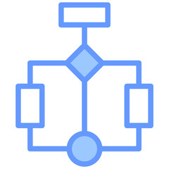 Poster - Process Flow Diagram Lineal Blue Icon