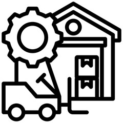 Poster - Warehouse Management Outline Icon