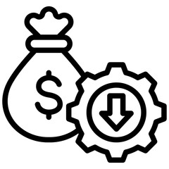Poster - Cost Reduction Strategy Outline Icon
