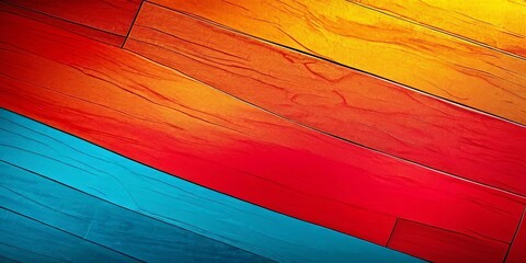 Aufkleber - A colorful wooden background with blue and red stripes