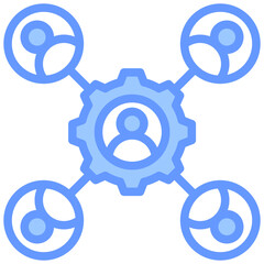 Poster - Vendor Management Lineal Blue Icon