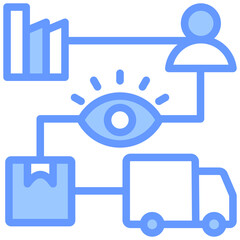 Poster - Supply Chain Visibility Lineal Blue Icon