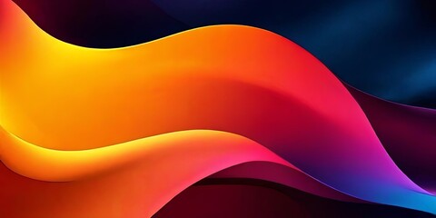Aufkleber - A colorful wave with orange and purple colors