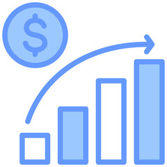 Aufkleber - Market Trend Lineal Blue Icon