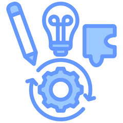 Poster - Kaizen Lineal Blue Icon