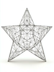 Geometric wireframe star design illustration.
