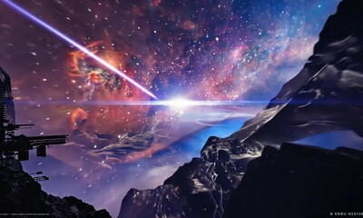 Wall Mural - fly through the galaxy and outer space planets