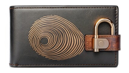 Leather Wallet with Padlock Detail