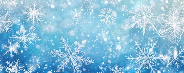 Aufkleber - Snowflakes falling creating festive winter background