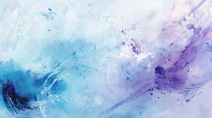 whimsical mixed media simple SQUARE, light blue, light purple, minimal white background 