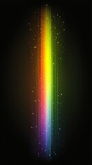 Wall Mural - rainbow light streak, dark background, abstract art, design element