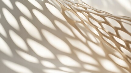 Abstract background with the shadows of a net on a white wall, in a light beige color, high resolution, highly detailed, sharp focus, studio photography.