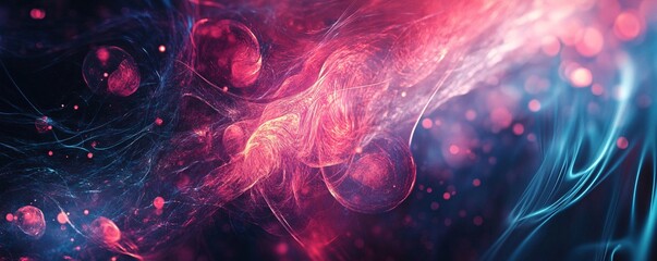 Wall Mural - Abstract pink and blue swirling nebula cloudscape background