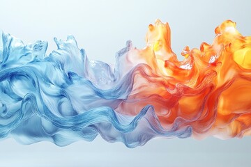 Poster - Abstract illustration showing contrasting elements of fire and water