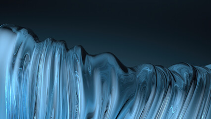 Wall Mural - blue glass wavy plate dark background modern curve delicacy elegant modern 3d rendering abstract bac