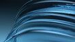 © SJYG - Delicate modern art created with curves of blue glass undulating board dark background Elegant and modern 3D Rendering abstract background