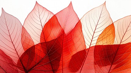 Wall Mural - Red translucent leaves, nature background, design element