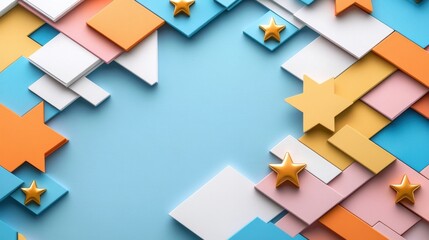 Aufkleber - A colorful background with a star pattern and a star in the middle