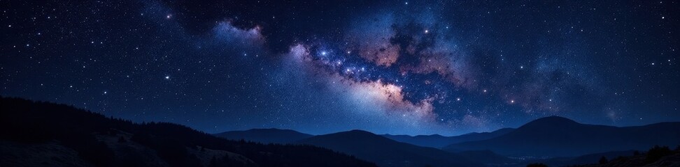 Wall Mural - vast, inky black expanse, bright constellations visible , nebula, heavens, astrophysics